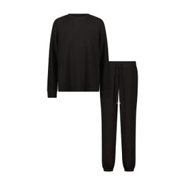 Blush by Us Angels 2 Piece Womens Sweatsuit Jogger Set, Lounge Set, Super Soft and Cozy, Sizes XS-3X, Black