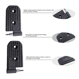 BESTAOO Door Hinge Kit for 2018-2024 2025 Jeep Wranlger JL JLU & Gladiator JT Unlimited Rubicon Sahara Sports Accessories, Aluminum Alloy, Black, 8 Piece