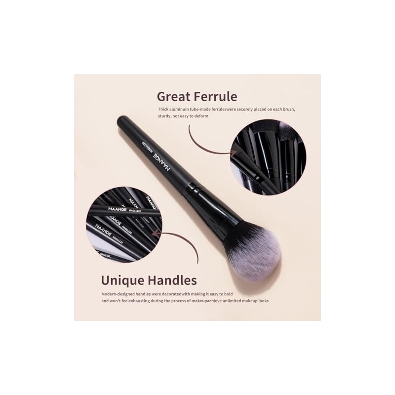 MAANGE 18Pcs Brochas de Maquillaje con Estuche Kit Alta Calidad