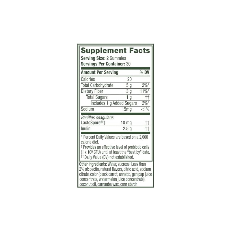 Align Prebiótico Gomitas probióticas Sabores de frutas naturales 60 CT,