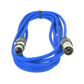 Paccs 2 x 5 m Microphone Cable Blue XLR Male to XLR Female - Balanced Audio Cable DMX OFC Copper