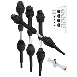 RCMYou Drive Shaft Axles Upgrades Part for 1/10 Slash VXL 4X4,Hoss VXL 4X4 4WD,Stampede VXL 4X4 4WD,Rustler VXL 4X4 4WD,4Pcs Front Rear Driveshaft CVD Hops Up,Black