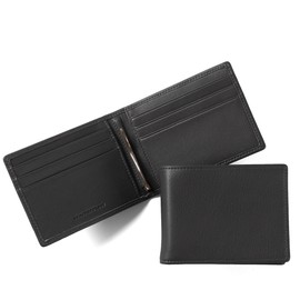 Leatherology RFID Black Onyx Men's Slim Bifold Wallet with Money Clip, RFID Available, Full Grain Leather