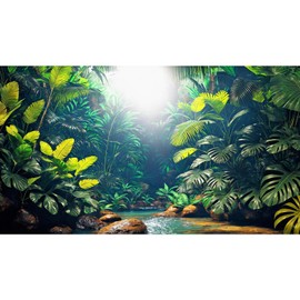 Aquarium Background Tropical Jungle Rainforest Plants Stream Terrarium Backdrop Tropical Nature Landscape Reptile Tank Background Fish Tank Aquarium Background 72x18in