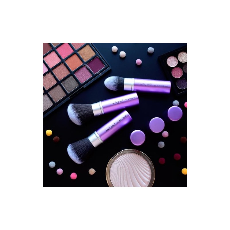 Vela.Yue Brocha Rubor Retráctil Pincel Colorete Kabuki de Maquillaje