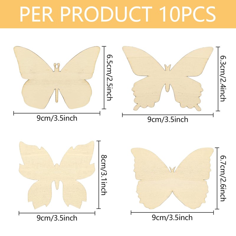 JOKILY Butterfly Craft Set, 40 Pieces Butterfly Children's Birthday Crafts,