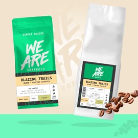 Coffee Beans 227g Bag, Whole Bean Coffee, Blazing Trails Blend Coffee Beans, 100% Arabica, Dark Roast Fresh Coffee, Single Origin (We Are Coffee Co)