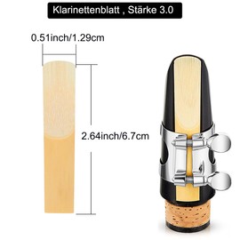 10 x Clarinet Reeds (Reeds-Strength 3.0) Traditional Reeds with Thinner Vamp Cut and Unfiled for Beginners and Players