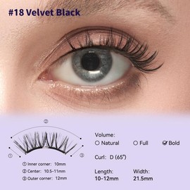 Wosado Soft Magnetic Eyelashes All-in-One Box, BearisBug Limited Edition Magnetic Eyelash Extensions, Waterproof, Reusable, Glue-Free, Eyeliner-Free Makeup Cosmetic:_#18 Velvet Black BearisBug All-In-One