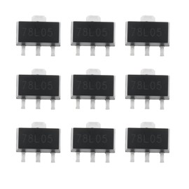 EMSea 50Pcs SMD 78L05 Voltage Regulator 5V Output, SOT-89 for PCB DC Circuit Power Supply