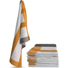 Aspero 10 Tea Towels, Cotton Tea Towels, Washable up to 60 °C, Colour: New/Orange