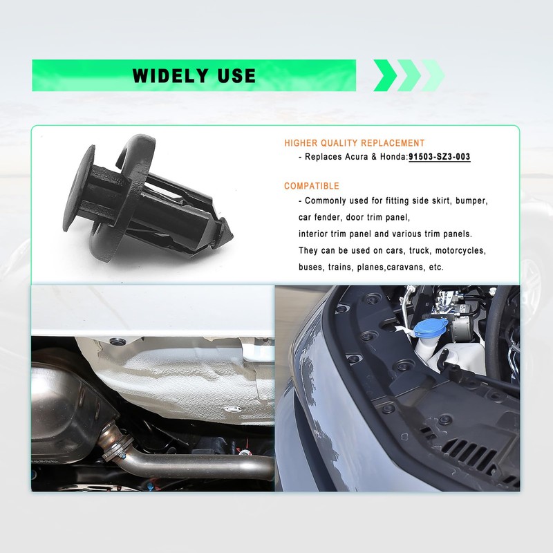 100PCS 10mm Nylon Front Bumper Push-Type Retainer Clips Remover for