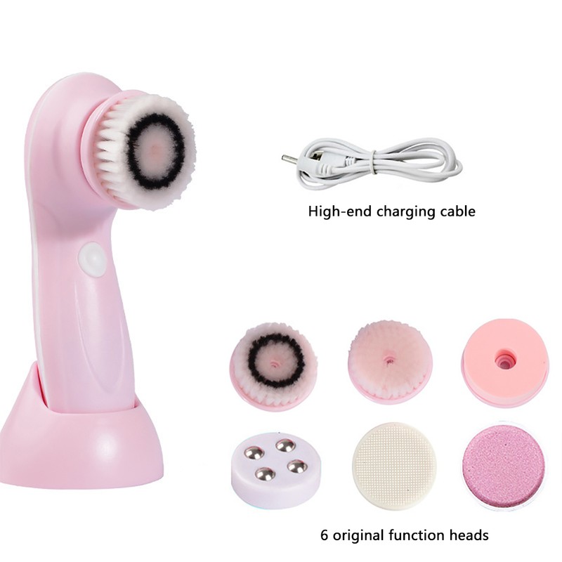 6 in 1 Facial Clean Brush USB Charging Facial Cleansing