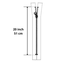 20 inch Invisible Zipper Black Non Separating Zipper Nylon Black Zipper Crafts 20” Zipper for Sewing