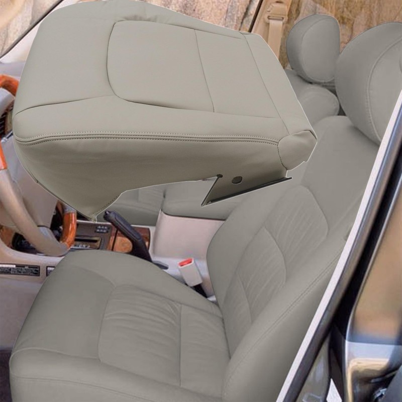 Priprilod Tan Leather Passenger Side Bottom Replacement Seat Cover Compatible
