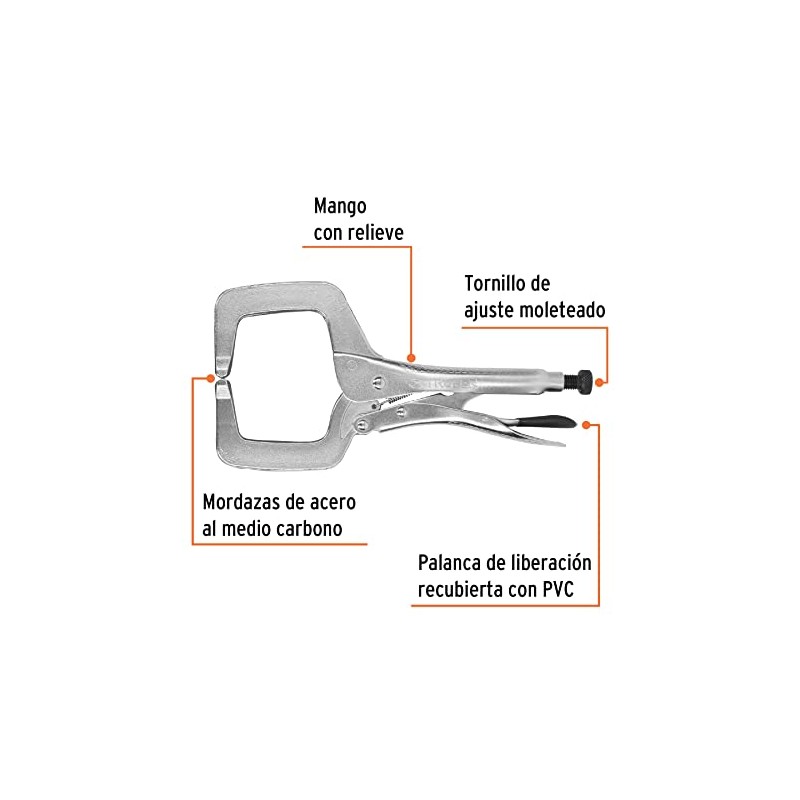 Truper PPP-11R, Pinza de presión tipo "C" de 11", con