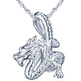 Yumilok Jewelry 925 Sterling Silver Classic Dragon Pendant Necklace for Women/Girls