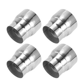 Motoforti 4" OD to 5" OD Mandrel Exhaust Pipe Adapter Concentric Reducer Car Exhaust Pipe Tubing Piping Adapter 5inch/127mm Length T304 Stainless Steel Silver Tone 4 Pcs