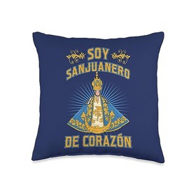 Mexican Catholic Apparel SANJUANERO corazón. Virgen San Juan de Los Lagos Throw Pillow, 16x16, Multicolor