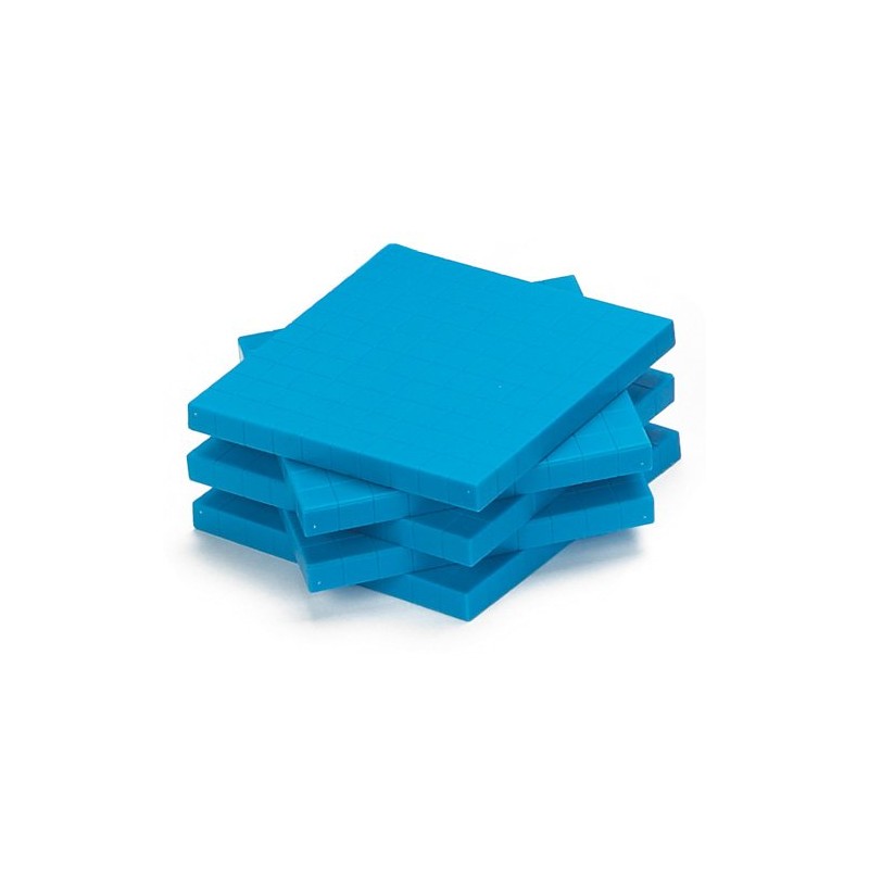 EAI Education Base Ten Flats: Blue Plastic - Set of