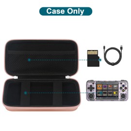 Canboc Carrying Case for My Arcade Atari/Pac-Man/Tetris/Ms. Pac-Man/Street Fighter Pocket Player Pro/ RG35XX H Retro Handheld Game Console, Mesh Pocket fits Cable, SD Card, Rose Gold (Case Only)