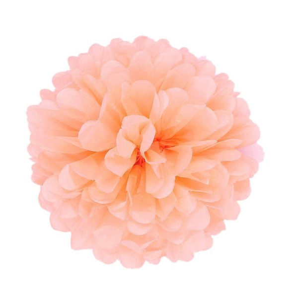 JZK 10 x 25 cm Coral Paper Pom Poms Decorations Accessories for Wedding, Birthday, Christening, Community, Christmas, Halloween Parties or Various Occasions