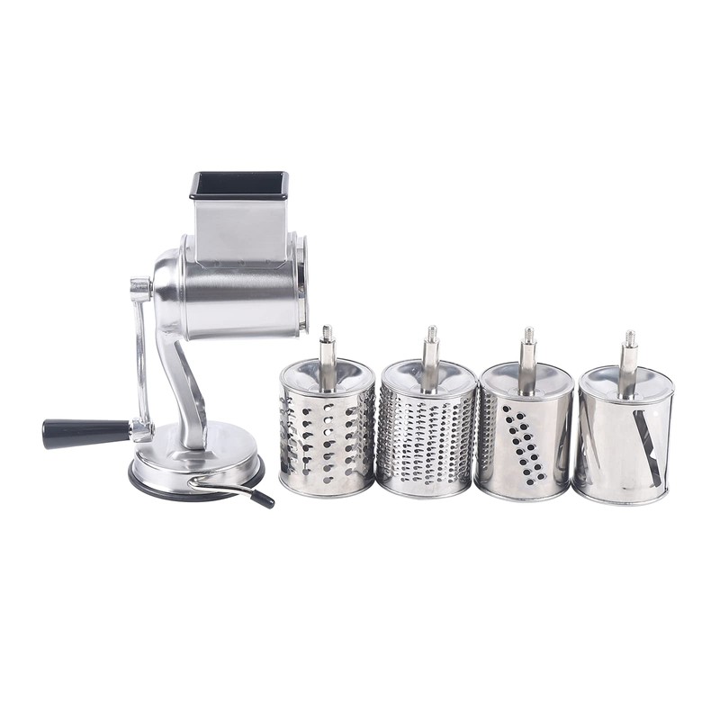 DOONARCES 5-in-1 Rotary Cheese Grater Hand Drum Slicer Manual Cheese