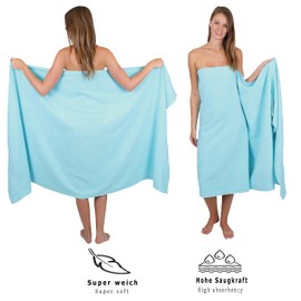 Betz Palermo Bath Towels Large XXL Size 100 x 200 cm 100% Cotton Turquoise Pack of 2