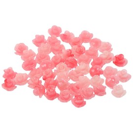 50 Pcs Pink Rose Beads 10mm Pink Shell Rose Carved Loose Beads Flower Spacer Beads Rose Charms Bracelet Necklace DIY Jewelry Making
