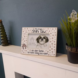 power gift - SHIH TZU Photo Frame with Saying. Photo frame to stand or hang. Home decoration. Gift for any dog owner.