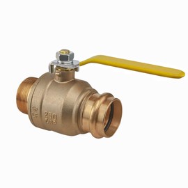 Midline Valve 542VLV001M Premium Adapter Ball Valve, with 1 in. Press x MIP Connections, Brass