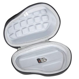 Ekoomar Hard Travel Case Bag for MX Master 3, MX Master 2S, and Wireless Mouse - Waterproof & Shockproof EVA Case with Hand Strap, 360° Zipper - Perfect for Travel Mouse (Pale Grey)