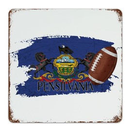 Football Theme Pensilvania 12x12 Inch Metal Signs Custom Bedroom Laundry Gate Man Cave Decor Garage Signs Playroom Fitness Exercise Aluminum Metal Sign for Shop
