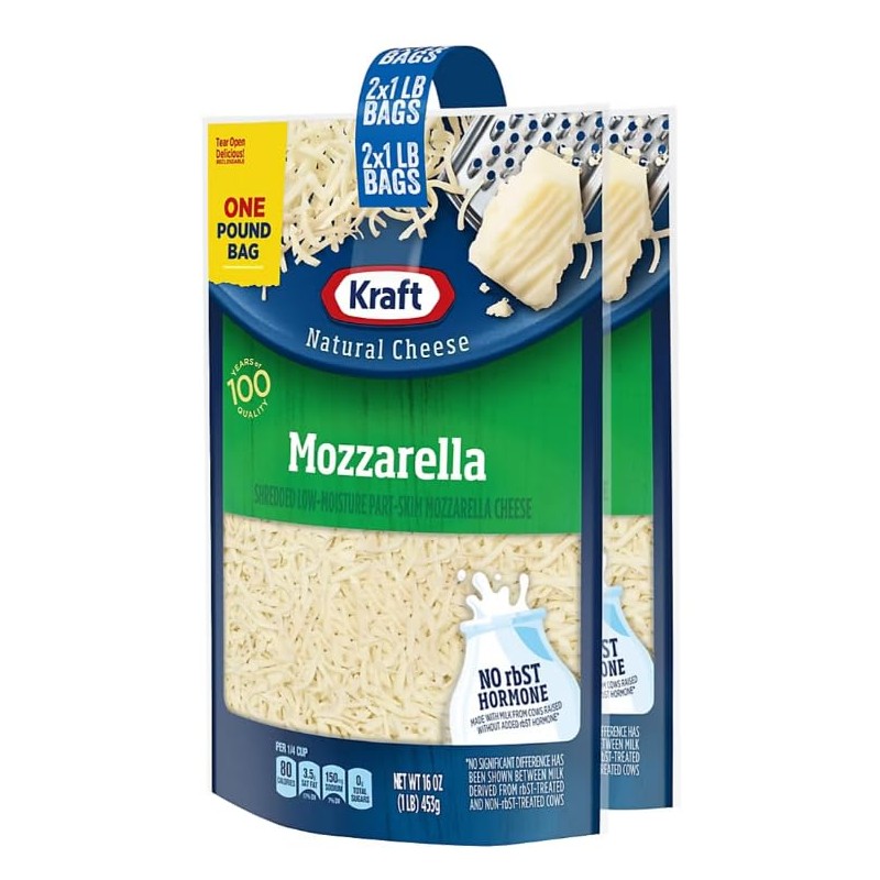 Kraft Mozzarella Shredded Cheese, 2 pk./1 lb.