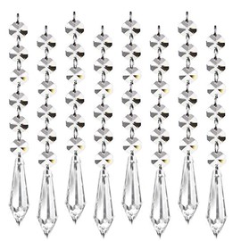 HOHIYA 30pc Hanging Crystals for Centerpieces Acrylic Chandelier Replacement Garland Gem Beads Strands Prism Decorative Decorations Wedding Party Manzanita Centerpiece Christmas Tree Ornament Clear
