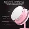 EGTMA Espejo Maquillaje Aro Luz Led 17.5cm Portátil