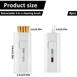 Alrhso 4Pcs Golf Club Brush Retractable Golf Pocket Brush Groove Cleaner Brushes Cleaning Brushes Tool Dual Side Wire Bristle Iron Regrooving Brushs for Men Women Golfer, White