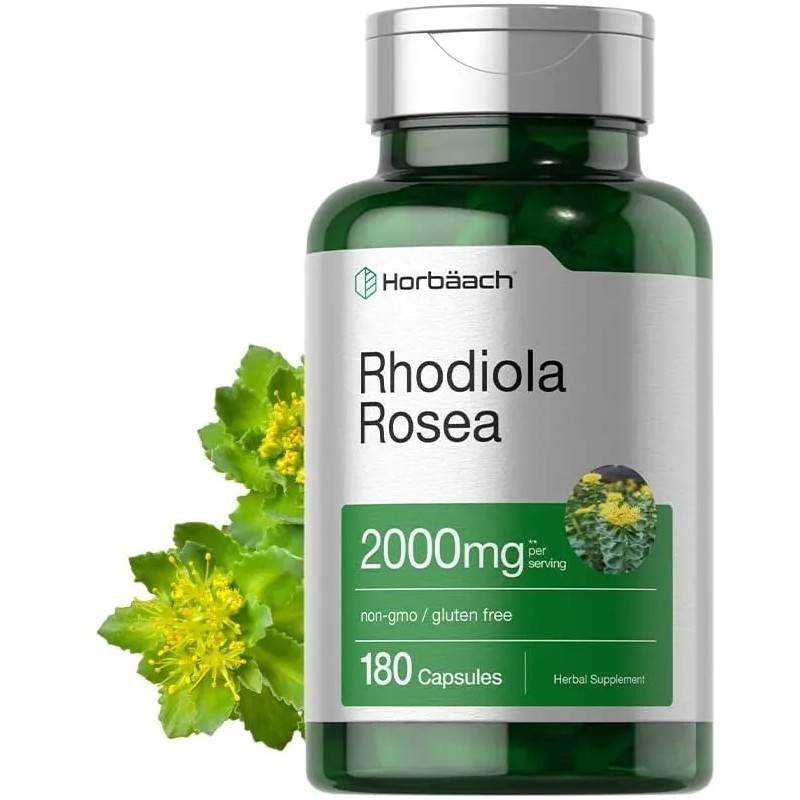 Rhodiola Rosea 2000mg Horbaach 180 Cpsulas Extracto Estandarizado de Raz