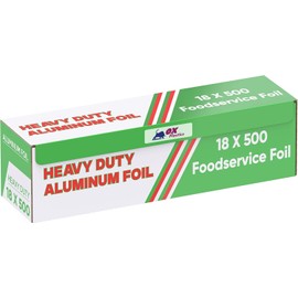 1 Pack Aluminum Foil Wrap 18"x 500 Feet - 22 Microns Heavy-Duty, Commercial Grade for Food Service Industry - Silver Foil for Cooking, BBQ and Baking