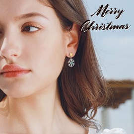 Christmas Decoration Set Christmas Tree Design Necklace Earrings Set Made of 925 Sterling Silver Real Silver with Star Snowflake Santa Claus Snowman Christmas Tree Decoration Accessories for Women