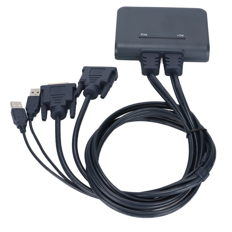 USB KVM Switch 2 Ports Wired HD Multimedia Interface KVM