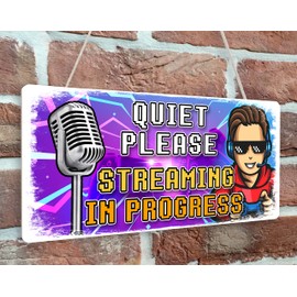 Beenanas Quiet Please On Air Streaming Gamer Door Sign Plaque