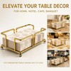 Guest Hand Towel Holder for Bathroom,Rectangle Napkin Tray,Gold