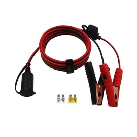 CUZEC - Cable de extensión de 12 V/24 V con abrazadera de batería, 1,2 m, 14 AWG, adaptador para encendedor de cigarrillos