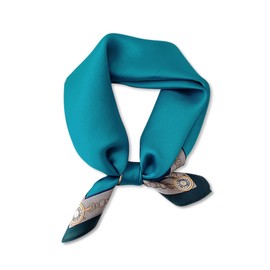 LumiSyne Women's Silk Scarf, Square Scarf, Solid, Retro Chain, Print, Lightweight, Soft, Hair Bandage, Neckerchief, Decorative, Headwear, Handkerchief, blue