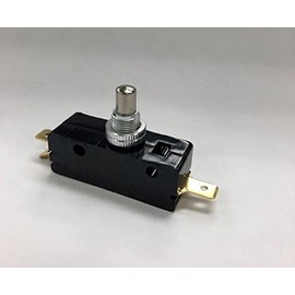 SUNS International S-13m Panel Plunger Snap Action Push Button Micro Switch, Black, 15A 125VAC:3/4HP, 1.5HP:150VAC, IP54, Manual, Normally Open