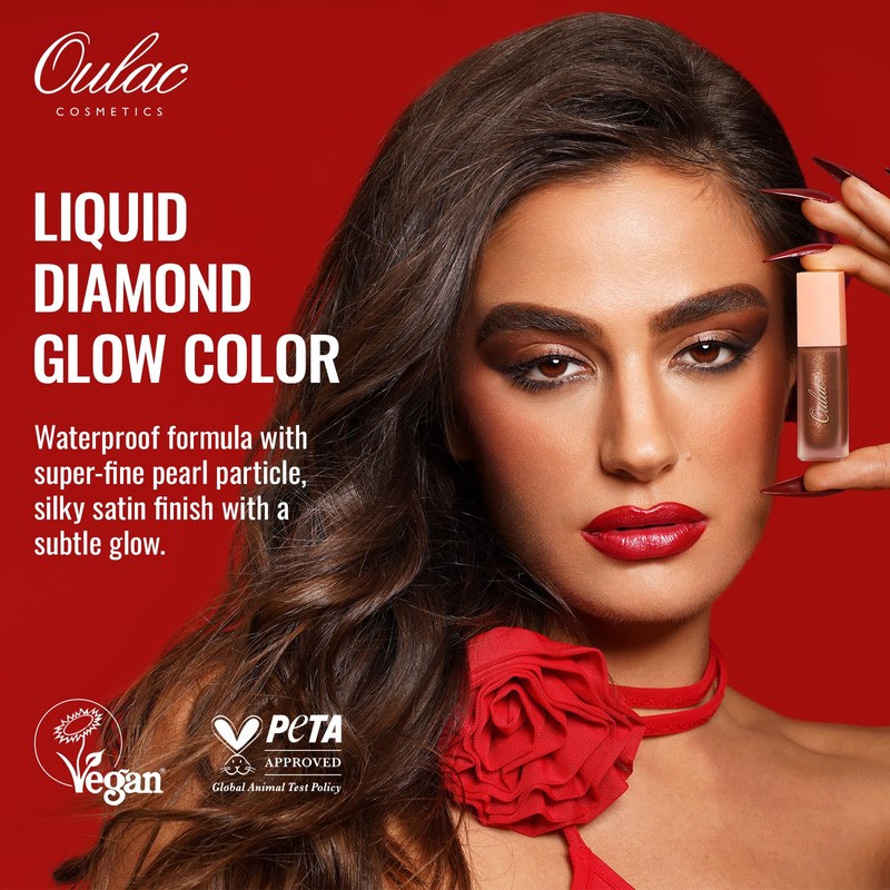Oulac Liquid Eyeshadow, Durable, Shimmering, Liquid Metallic Eyeshadow, Waterproof and