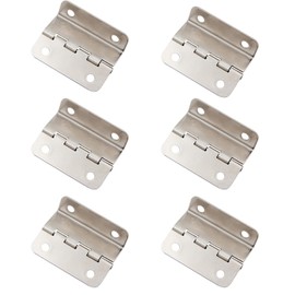 6 Pieces Tri-Fold Hinges Flexible Metal Hinges Decorative Box Hinges 41mm Half Face Hinges for Door Cabinet and Jewelry Chest (Silver)