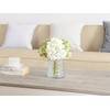 Wracra Hydrangeas Floral Arrangement in Glass Vase, Fake Flowers Silk