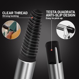 WUFANC Professional Screw Extractor Set, Left Extractor Set for M4 to M18 Screws, Extractor Set for Easy Removal of Rusted, Fixed or Broken Screws (Red Box of 5)